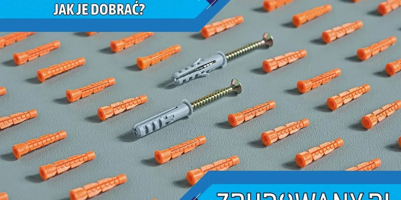 Pomarańczowe kołki rozporowe do karton gipsu i dwa szare z wkrętami. Jak dobrać odpowiednie?