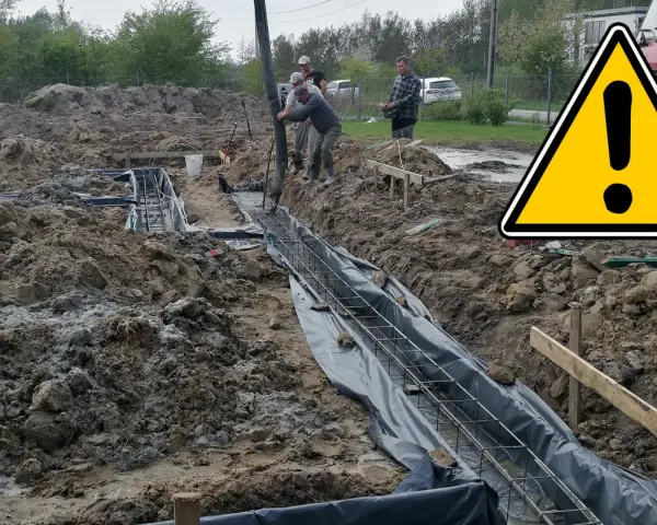Budowa fundamentu punktowego. Betonowanie ław fundamentowych, zbrojenie i wykopy.